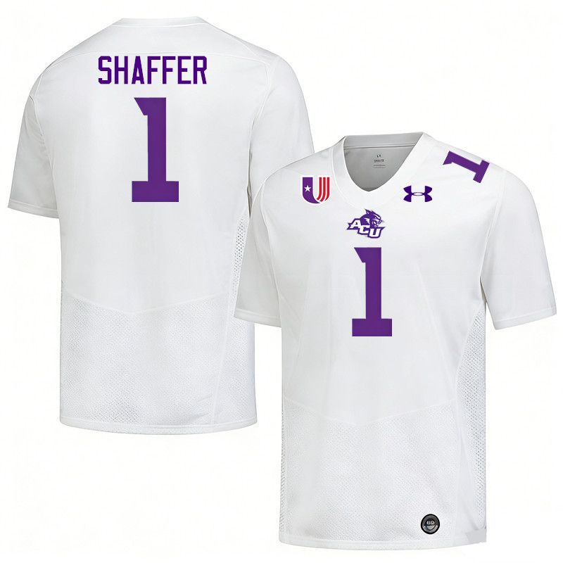 Abilene Christian Wildcats #1 Will Shaffer College Football Jerseys,Uniforms Stitched-White Abilene Christian Wildcats #1 Will Shaffer College Football Jerseys,Uniforms Stitched-White